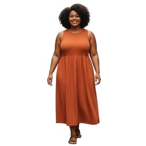 NWT Old Navy Maxi Dress Coral Pink Sleeveless Tank Women's Size 3X Pockets